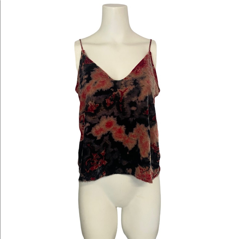 red and black marble tank blouse